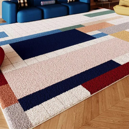 Retro Style Rugs for Bedroom Large Area Living Room Decoration Anti-slip Carpet Thick Plush Floor Mat Fluffy Soft Cloakroom Rug