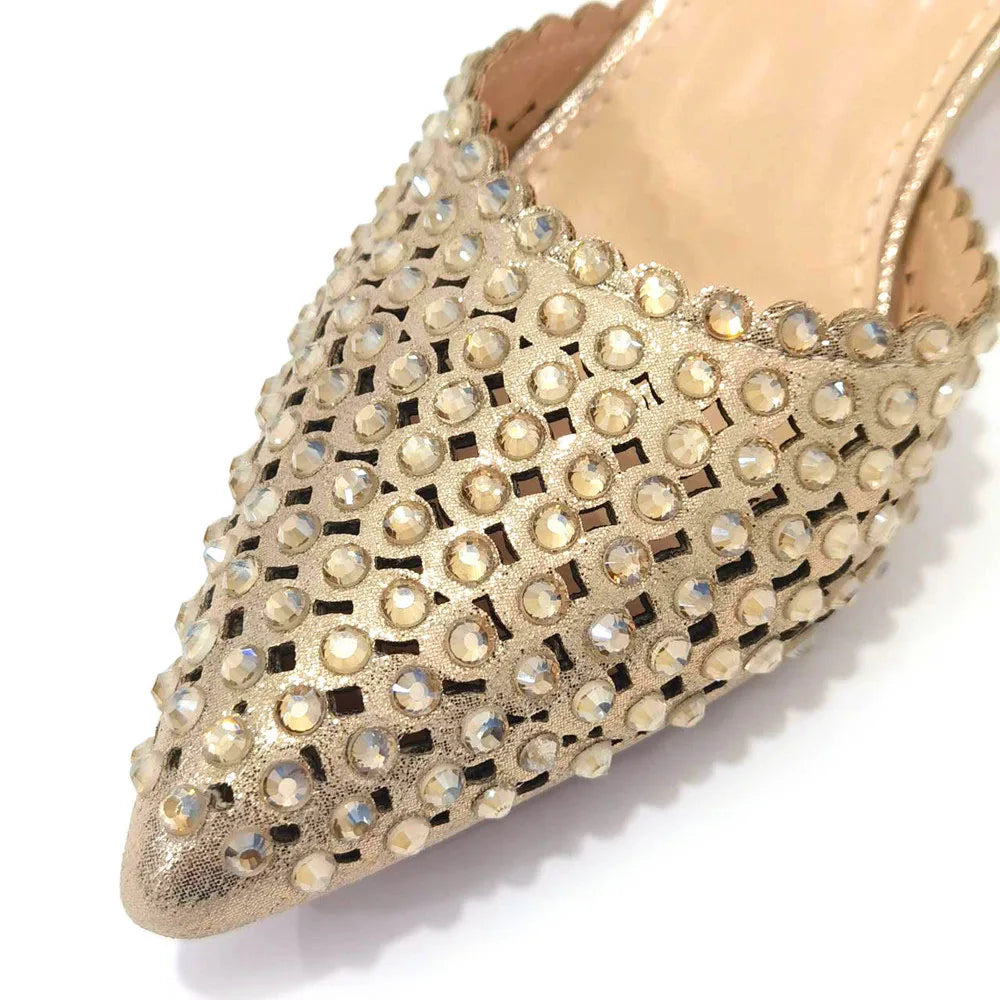 Fashion Summer 2023 Beads Decorated Muffin Bottom Sandals Wear Comfortable And Versatile Elegant Ladies Shoes And Bag Set