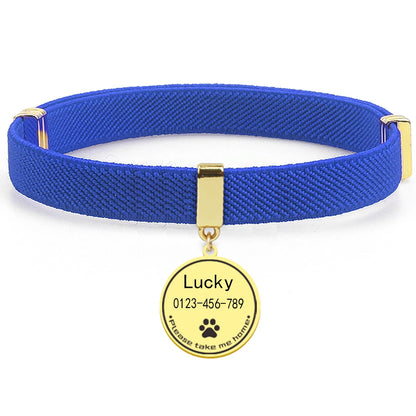 Cute Customized Cat Collar Round Metal Name Tag Breakaway AirTag Kitten Collars Adjustable Pet Collars for Cats and Puppies Dogs