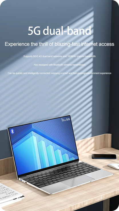 New Ultra Slim Laptop 14.1" 16GB RAM 2TB SSD Intel 4405U Gaming PC 1920*1080 Display Office Study Computer PC Windows 11 Pro