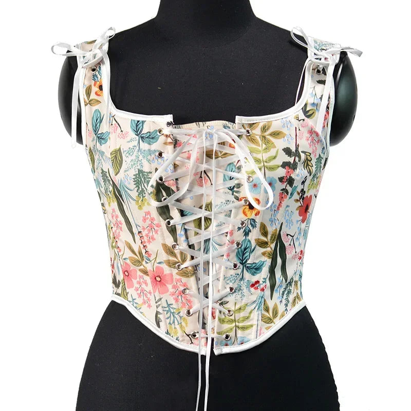Lolita Tanks Corset Sexy Slimming Bandage Shapewear Women Evening Party Elegant Retro Bustier Top Streetwear Woman Clothes