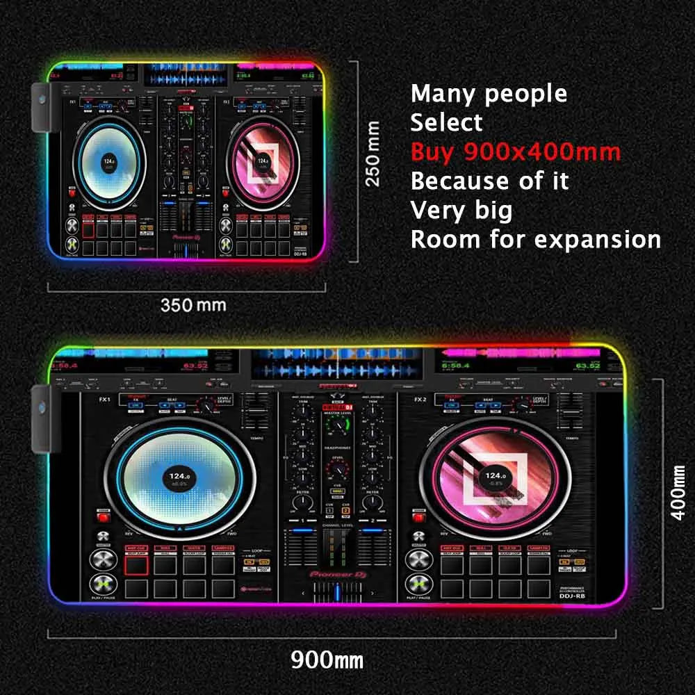 Dj Console Table Computer Desk Pc Mat Extra Large Mouse Pad XXL Carpet Led Large Mousepad Mice Mats with Backlight Keyboard Pad