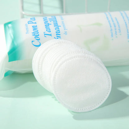 Disposable Soft and Breathable Circular Makeup Remover Pads Doubles Sided Cotton Pads Non-Irritating for Daily Facial Cleaning