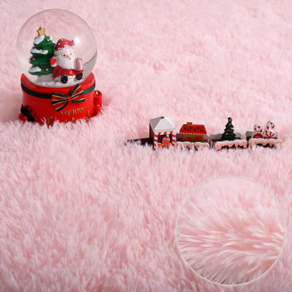 60/80/100/120/140/160 Round Rug Rainbow Fluffy Soft Area Rugs for Kids Girls Room Plush Shag Carpet Cute Circle Bedroom Decor