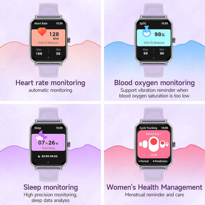 LIGE Fashion 1.83" HD Screen Smart Watch Women Bluetooth Call IP68 Waterproof Ladies Watches Daily Health Monitor Smartwatch New