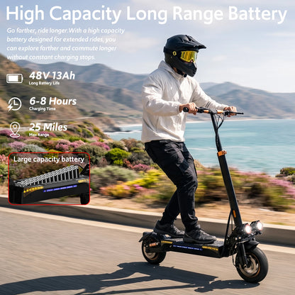 Off Road Electric Scooter, 1200W 25Miles Range 31 MPH,11" All Terrain Tire, Double Suspension,Disc Brakes Dual Suspension E-Scooter for Adults