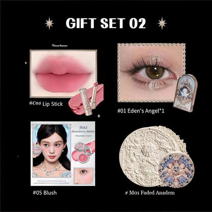 Flower Know Little Angel Collection Makeup Gift Box Eyeshadow Blush Cream Matte Lipstick Highlighter Full Kit All In One
