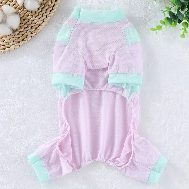 Mesh Dog Clothes Summer Quick Drying Jumpsuit Pajamas For Small Dogs Dachshund York Maltese Puppy Tracksuit Overalls Onesie XXL