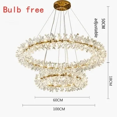 French crystal chandelier, romantic firefly, snowflake, light luxury, modern creativity, warm bedroom, dining room chandeliers