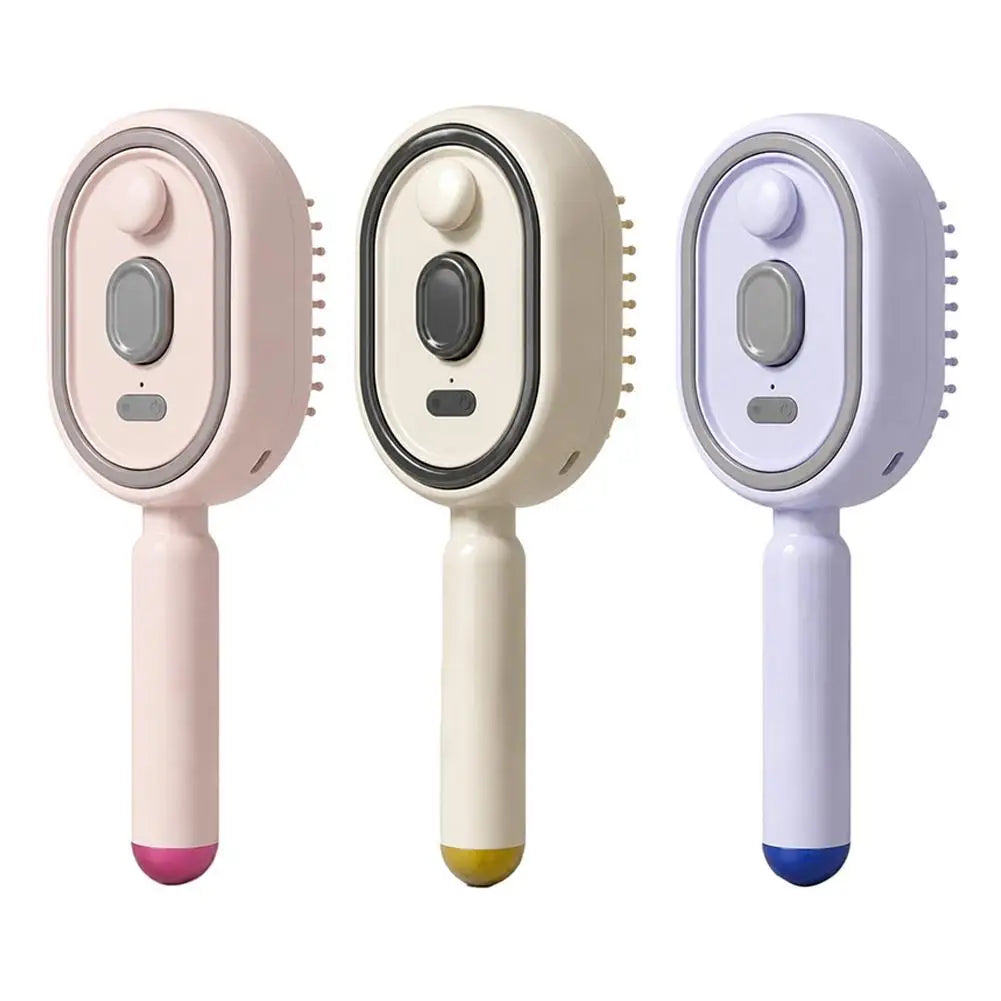 New Electric Hair Care Spray Massage Comb Self Cleaning Steam Essential Oil Brush Hair Oil Applicator Scalp Massager For Women