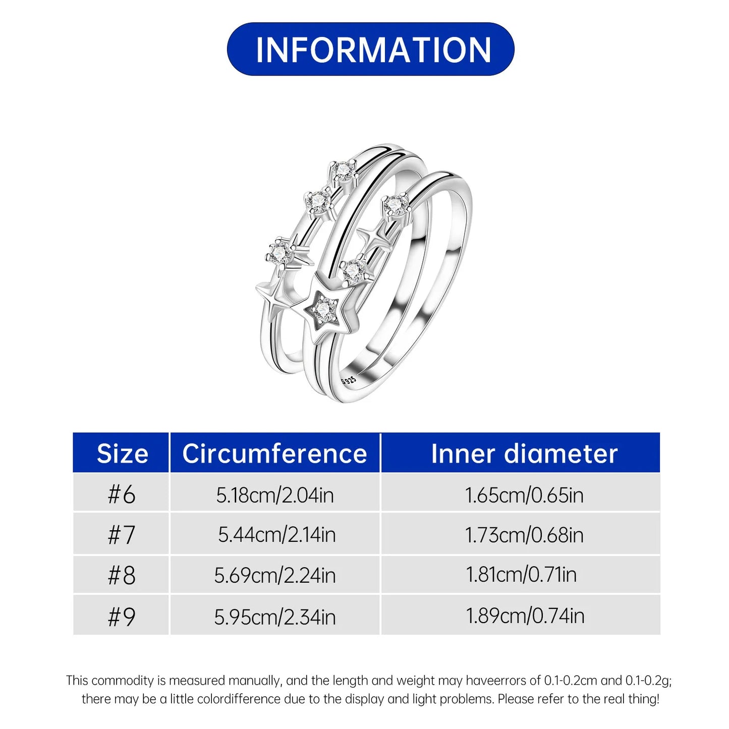 925 Sterling Silver Three-Ring Stackable Ring for Women Simple Fashion Design Fine Jewelry Perfect for Birthday Party Gift 2026