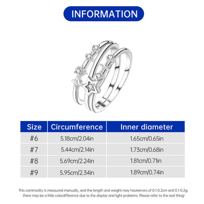 925 Sterling Silver Three-Ring Stackable Ring for Women Simple Fashion Design Fine Jewelry Perfect for Birthday Party Gift 2026