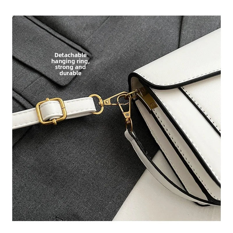 26 New Niche Bag Women's Premium Texture Solid Color Simple and Versatile Small Square & Commuter Multi-Compartment Shoulder Bag