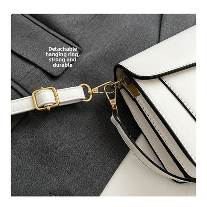 26 New Niche Bag Women's Premium Texture Solid Color Simple and Versatile Small Square & Commuter Multi-Compartment Shoulder Bag