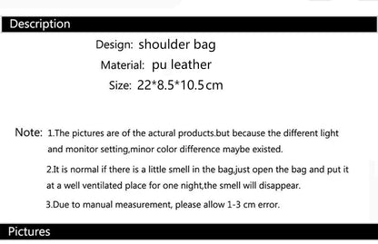 Fashion Pu Leather Women's Shoulder Bag Small Double Pocket Design Ladies Underarm Bags Y2k Vintage Female Handbags Clutch Purse