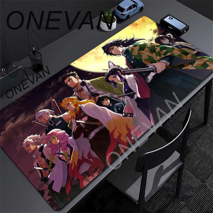 Mouse Pad Gaming Laptops Keyboard Mat Xxl Pc Desk Protector Deskmat Gamer Mats Anime Demon Slayers Rengoku Kyoujurou Pc Mousepad