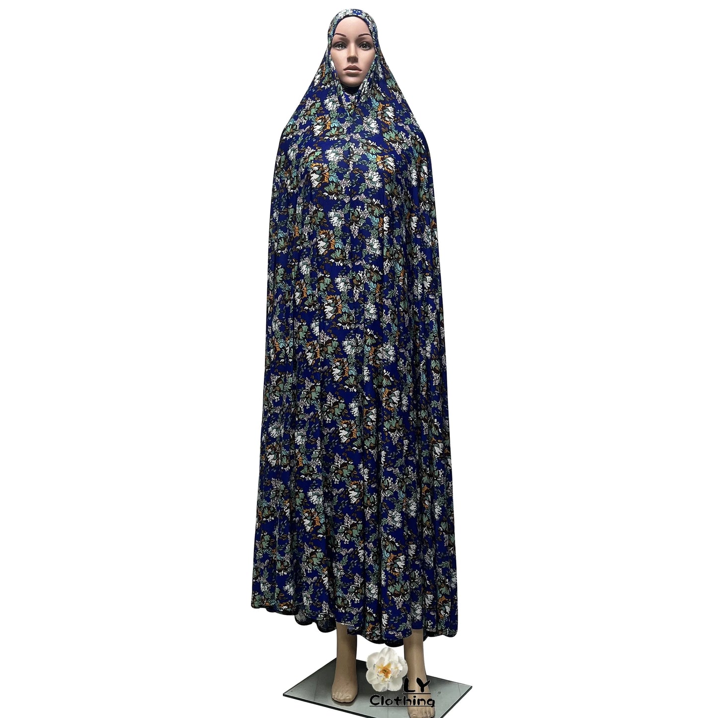 New Sleeveless Pullover Dress Women Prayer Garment Dubai Abaya Arab Jibab Flowers Print Loose Femme Khimar Kaftan Clothes 6XL