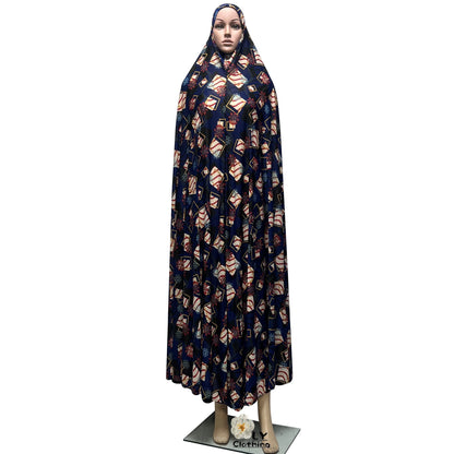 New Sleeveless Pullover Dress Women Prayer Garment Dubai Abaya Arab Jibab Flowers Print Loose Femme Khimar Kaftan Clothes 6XL