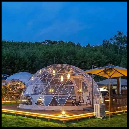 4 Season Glamping Dome Tent, Luxury Accommodation Living Dome Hotel Tent with PVC & Canvas, Factory Direct Cheap Price