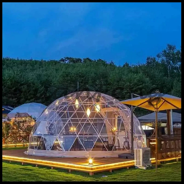 4 Season Glamping Dome Tent, Luxury Accommodation Living Dome Hotel Tent with PVC & Canvas, Factory Direct Cheap Price