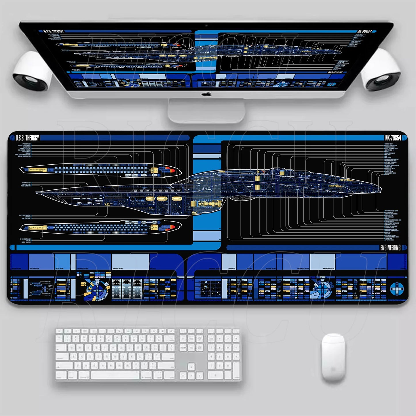 XXL HD print Game Mouse Pad Star Trek Office PC Accessories Keyboard Starship Blueprint Gamer Computer Cabinet Desk Mat carpet
