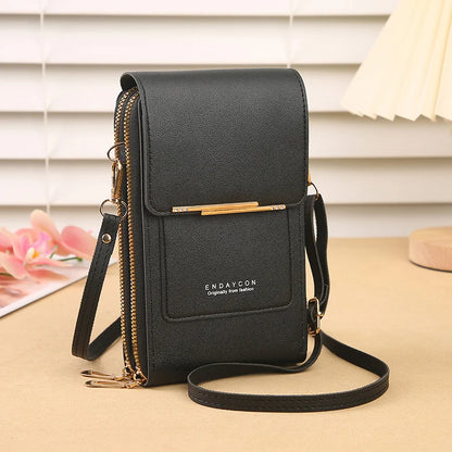 The Women Bag Touch Screen Cell Phone Purse Soft Leather Shoulder Bag Female Handbags Cheap Small Wallet Crossbody Bags