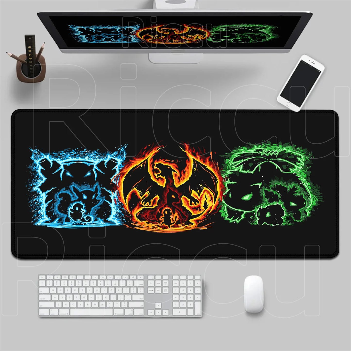 P-pokemon Bulbasaur Mouse Mats Rubber Mousepad Large Anime Gaming Accessories Pad Kawaii Carpet Cabinet Keyboard Office Deskmat