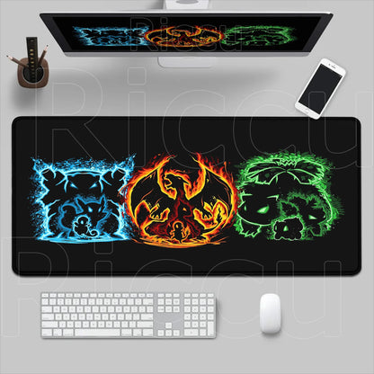 P-pokemon Bulbasaur Mouse Mats Rubber Mousepad Large Anime Gaming Accessories Pad Kawaii Carpet Cabinet Keyboard Office Deskmat