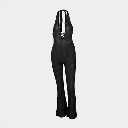 Sexy Knitted Jumpsuits 2025 Women Spring Bodysuits Knitwear Elegant Luxury Bodycon One Piece Rompers Crochet Jumpsuit Playsuit