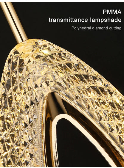Modern Crystal LED Pendant Lamps Indoor Lighting For Home Decor Led Lights Living Room Bedroom Bedside Hanging Lamp
