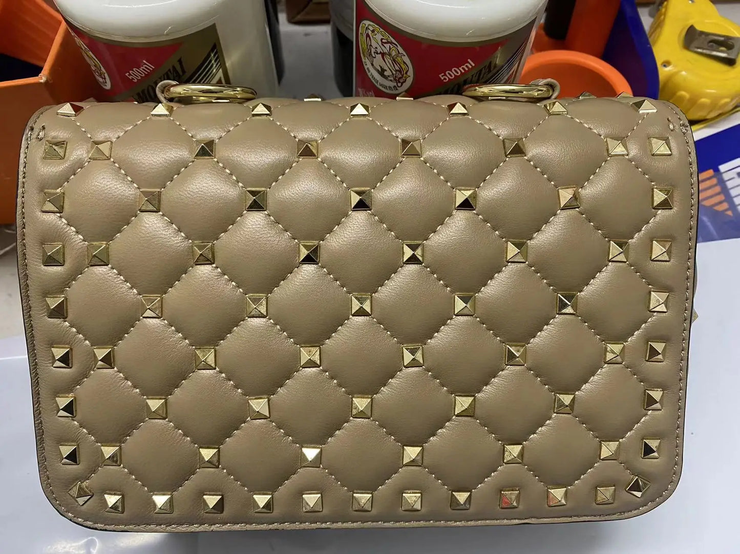 2026 New Fashion Women Sheepskin Leather Rivet Handbags Chain Bag Designer Shoulder Bags Luxury Woman Messenger Bags