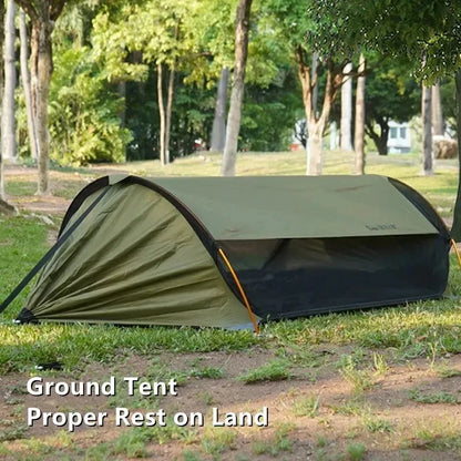 Outdoor Camping Hammock with Sunshade and Mosquito Net Anti-Rollover Single Double Portable Hanging Bed with Bug Net