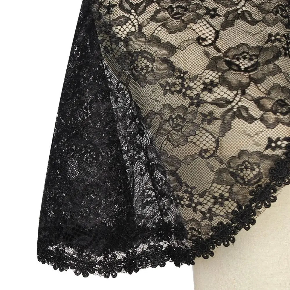 Floral Lace Lace Shoulder Wrap Thin Fabric Hollow Out Bridal Shawl Floral Pattern Diamond Embedded Wedding Capelet Bridal