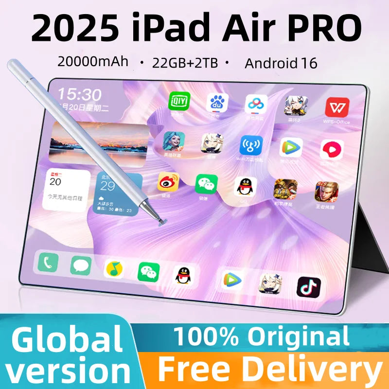 Original Tablet iPad Air Pro 12 Inch 24GB RAM 2TB ROM tablet Android 15 Core Pad Tablet PC Phone Dual Wifi tablette android 태블PC