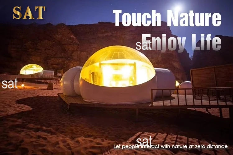 Bubble outdoor geodesic dome transparent luxury tent with bathroom luxury transparent inflatable shell
