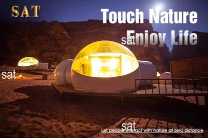 Bubble outdoor geodesic dome transparent luxury tent with bathroom luxury transparent inflatable shell