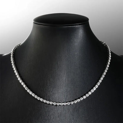 Serenity D Color 2mm 3mm Full Moissanite Tennis Necklace For Women S925 Silver Moissanite Bubble Bracelet Plate 18K Fine Jewelry