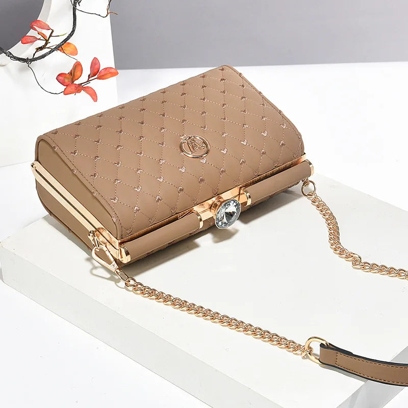 New Women Handbags Fashion Embossed Craftsmanship Portable Shoulder Bag Top-handle Diamond Ladies Bag Wedding Party Bags