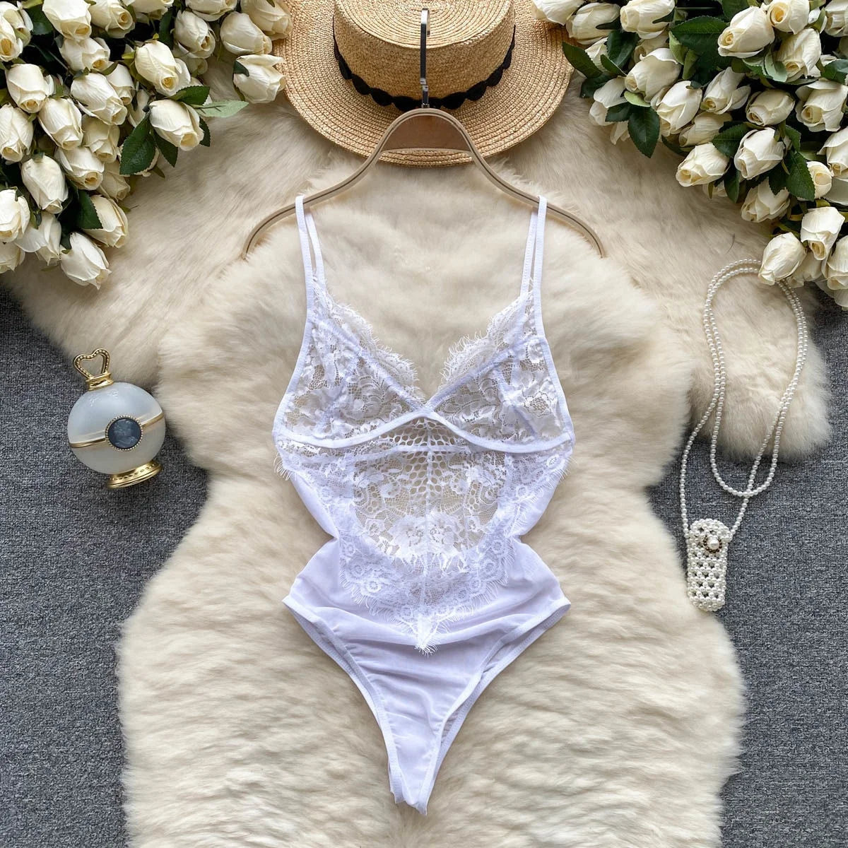 Cute Sweet Trend Cartoon Printed Jumpsuit Half High Collar Sleeveless Slim Fit Lingerie Bodycon Bodysuit Rompers Pajama Catsuits