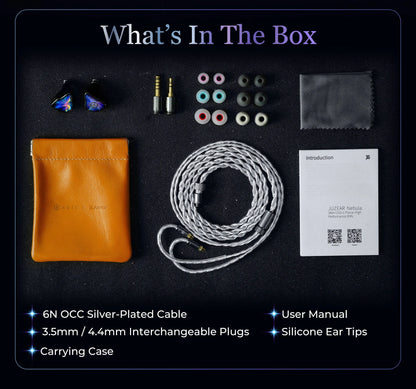 Juzear x KOTO POISE Nebula HiFi IEMs Vocal 1DD+3BA+1 Planar Hybrid In-Ear Monitor Earphones with 3.5+4.4mm Plugs Cable