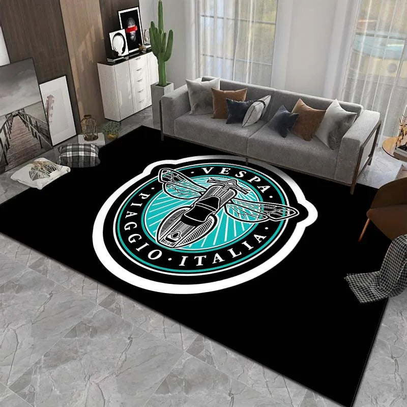 15 Sizes Motorcycle V-Vespa Pattern Rug Bedroom Living Room Bathroom Mat Creative Door Mat Area Rug Carpets for Living Room Home