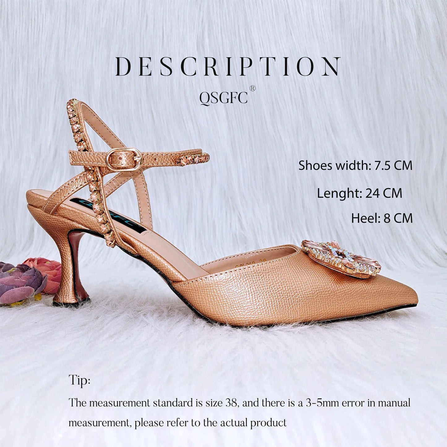 QSGFC High Quality Women's Pumps And Bag Silver Color Full Of Rhinestones High-Grade Materials For Nigerian Wedding Party