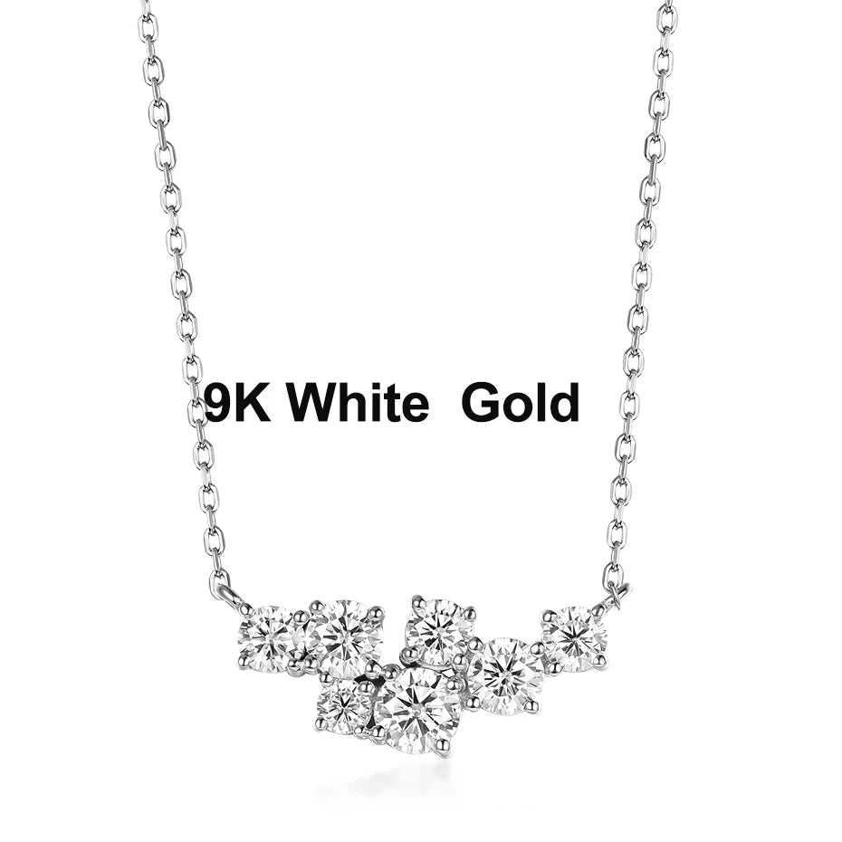 Kuololit 58514K 10K 9K Moissanite Necklace for Women Solid Rose gold Luxury Pendant For Engagement Party Anniversary With Chain
