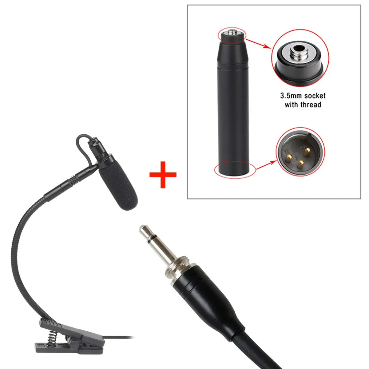 3 Pin 4 PIN Mini XLR Saxophone Microphone Supercardioid 3.5mm Trumpet Music Wind Instrument Sax Mic Horn IM-20