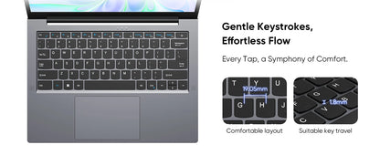 Windows 11 Pro Laptop with 14.1" 2K Screen, 16GB RAM, 512GB SSD, Intel Core Processor, Ultra-Thin and Light Notebook