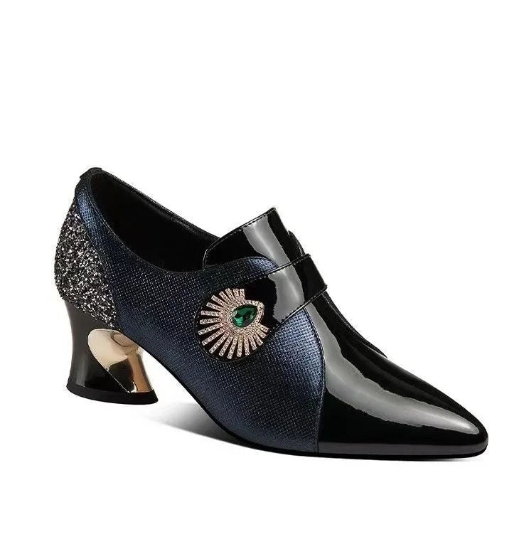 2026 Zapatos De Mujer Women Cute Green Pu Leather Pointed Toe High Heel Shoes Lady Classic Black Office Pumps Sapatos Femininas