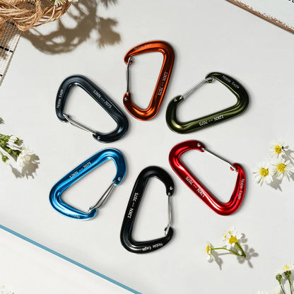 6Pcs 12kn Carabiner Set D Ring Heavy Duty Aluminum Tactical Carabiners Clips Camping Hiking Climbing Hook Hammock Outdoor Gear