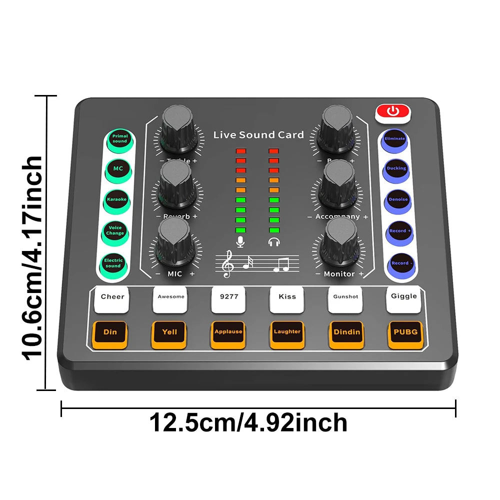 Audio Interface with DJ Mixer Live Sound Card Effects and Voice Changer,Prefect for live Streaming/Podcasting/Gaming