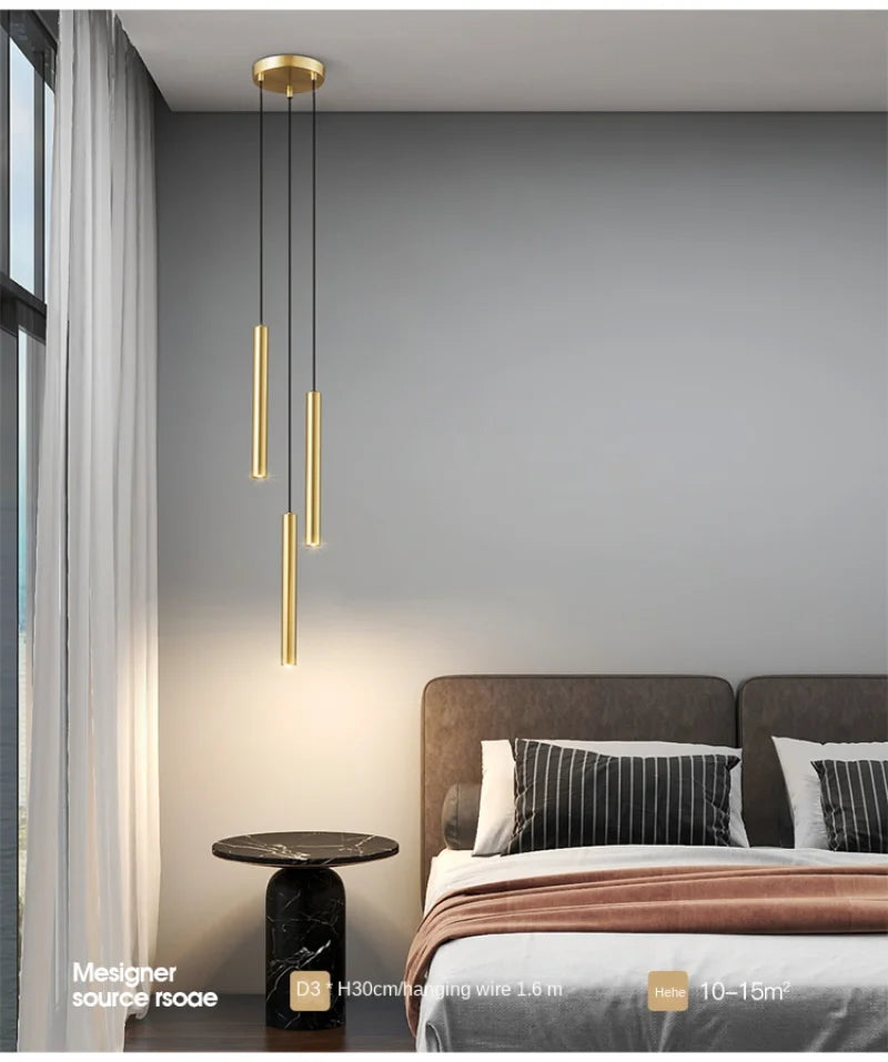 Minimalist Bedside Pendant Lamp Bedroom Spotlight Restaurant Bar Kitchen Dining Hall Island Platform Lights Hanging Lighting Led