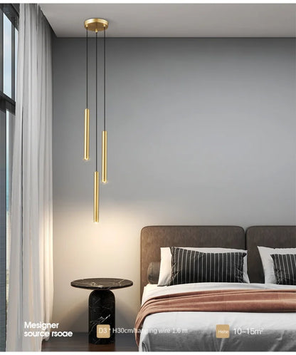Minimalist Bedside Pendant Lamp Bedroom Spotlight Restaurant Bar Kitchen Dining Hall Island Platform Lights Hanging Lighting Led